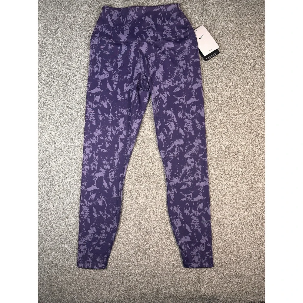 NWT Nike One Dri-Fit High-Waisted 7/8 Size Small Women's Purple Printed Leggings